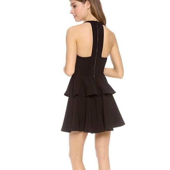 Elizabeth and James Halter Ruffle Tiered Dress Black Size 8 - Picture 3 of 8